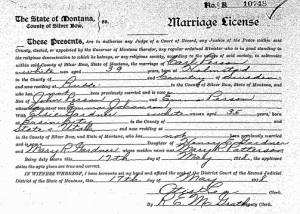 Marriage License - Elsie and Carl Person